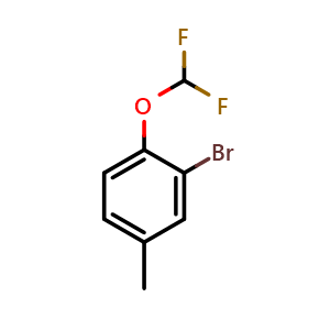 Chemical structure of 2-bromo-1-(difluoromethoxy)-4-methylbenzene , CAS 954235-93-9, AChemBlock AD296608