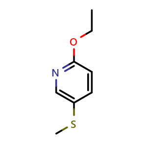 Chemical structure of 2-ethoxy-5-(methylthio)pyridine , CAS 1392212-35-9, AChemBlock AD296612