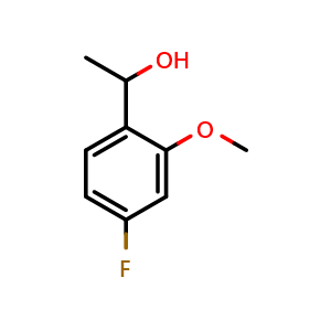 Chemical structure of 1-(4-fluoro-2-methoxyphenyl)ethanol , CAS 1339915-95-5, AChemBlock AD296614