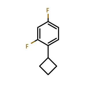 Chemical structure of 1-cyclobutyl-2,4-difluorobenzene , CAS 2918961-06-3, AChemBlock AD296615