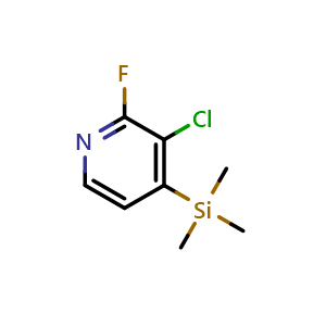 Chemical structure of 3-Chloro-2-fluoro-4-(trimethylsilyl)pyridine , CAS 851386-28-2, AChemBlock AD296619