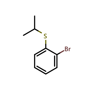 Chemical structure of (2-bromophenyl)(isopropyl)sulfane , CAS 245739-32-6, AChemBlock AD296631