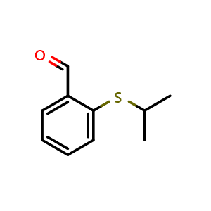 Chemical structure of 2-(isopropylthio)benzaldehyde , CAS 53606-32-9, AChemBlock AD296632