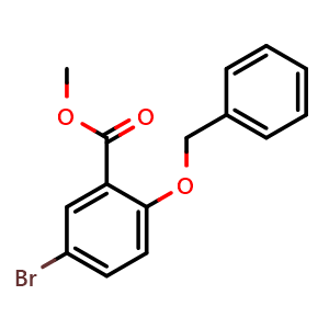Chemical structure of methyl 2-(benzyloxy)-5-bromobenzoate , CAS 860000-78-8, AChemBlock AD296634