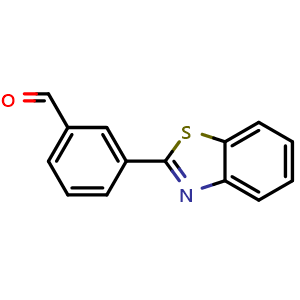Chemical structure of 3-(benzo[d]thiazol-2-yl)benzaldehyde , CAS 127868-63-7, AChemBlock AD296637