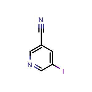 Chemical structure of 5-iodonicotinonitrile , CAS 1310930-72-3, AChemBlock AD296639