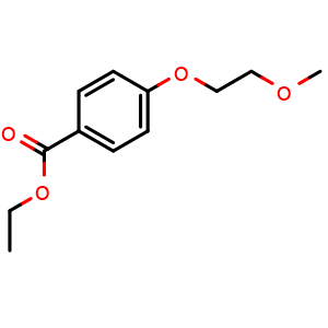 Chemical structure of ethyl 4-(2-methoxyethoxy)benzoate , CAS 881583-75-1, AChemBlock AD296643