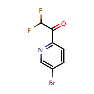 Chemical structure of 1-(5-bromopyridin-2-yl)-2,2-difluoroethanone , CAS 1022155-02-7, AChemBlock AD296645