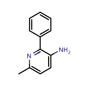 Chemical structure of 6-methyl-2-phenylpyridin-3-amine , CAS 1214387-73-1, AChemBlock AD296652