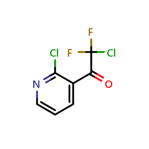 Chemical structure of 2-chloro-1-(2-chloropyridin-3-yl)-2,2-difluoroethanone , CAS 2969336-80-7, AChemBlock AD296664