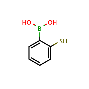 Chemical structure of (2-Mercaptophenyl)boronic acid , CAS 352526-00-2, AChemBlock AD296666