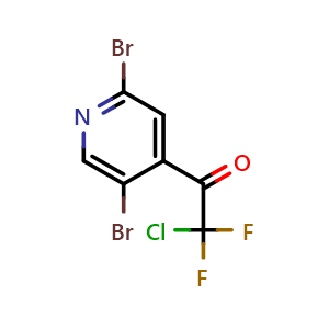 Chemical structure of 2-chloro-1-(2,5-dibromopyridin-4-yl)-2,2-difluoroethanone , CAS 2969309-53-1, AChemBlock AD296671