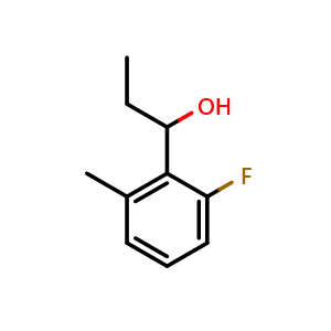 Chemical structure of 1-(2-fluoro-6-methylphenyl)propan-1-ol , CAS 1270583-00-0, AChemBlock AD296677