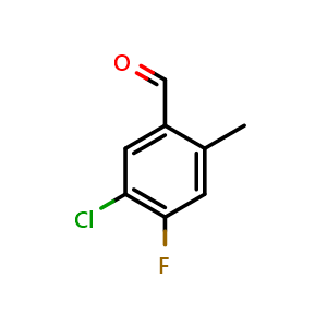 Chemical structure of 5-chloro-4-fluoro-2-methylbenzaldehyde , CAS 1557745-64-8, AChemBlock AD296681