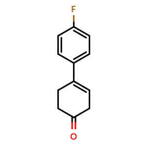 Chemical structure of 4'-fluoro-5,6-dihydro-[1,1'-biphenyl]-4(3H)-one , CAS 36716-73-1, AChemBlock AD296685