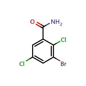 Chemical structure of 3-bromo-2,5-dichlorobenzamide , CAS 2090689-77-1, AChemBlock AD296687