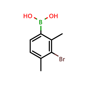 Chemical structure of (3-bromo-2,4-dimethylphenyl)boronic acid , CAS 2545826-25-1, AChemBlock AD296694