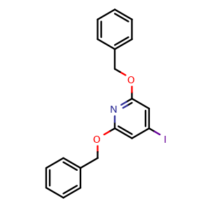 Chemical structure of 2,6-bis(benzyloxy)-4-iodopyridine , CAS 2918964-40-4, AChemBlock AD296696