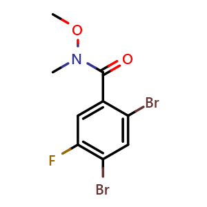 Chemical structure of 2,4-dibromo-5-fluoro-N-methoxy-N-methylbenzamide , CAS 2918964-79-9, AChemBlock AD296701
