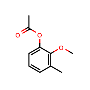 Chemical structure of 2-methoxy-3-methylphenyl acetate , CAS 2918940-08-4, AChemBlock AD296704