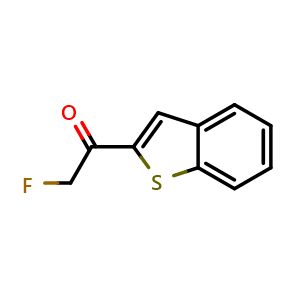 Chemical structure of 1-(benzo[b]thiophen-2-yl)-2-fluoroethanone , CAS 2921841-17-8, AChemBlock AD296715