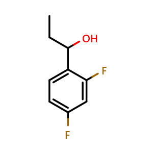 Chemical structure of 1-(2,4-difluorophenyl)propan-1-ol , CAS 1247998-05-5, AChemBlock AD296731