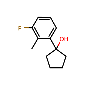 Chemical structure of 1-(3-fluoro-2-methylphenyl)cyclopentanol , CAS 2921841-24-7, AChemBlock AD296737