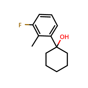 Chemical structure of 1-(3-fluoro-2-methylphenyl)cyclohexanol , CAS 2921847-00-7, AChemBlock AD296738