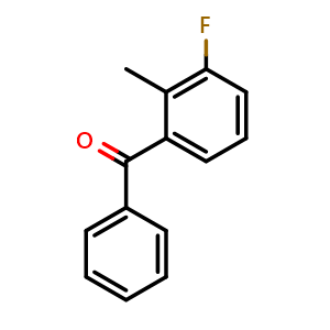 Chemical structure of (3-fluoro-2-methylphenyl)(phenyl)methanone , CAS 142153-70-6, AChemBlock AD296739