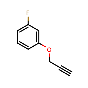 Chemical structure of 1-fluoro-3-(prop-2-yn-1-yloxy)benzene , CAS 94831-93-3, AChemBlock AD296743