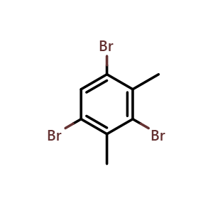Chemical structure of 1,3,5-tribromo-2,4-dimethylbenzene , CAS 134636-45-6, AChemBlock AD296747