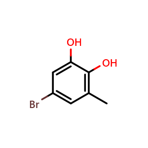 Chemical structure of 5-bromo-3-methylbenzene-1,2-diol , CAS 1779857-21-4, AChemBlock AD296758