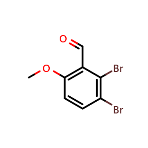 Chemical structure of 2,3-dibromo-6-methoxybenzaldehyde , CAS 2091670-12-9, AChemBlock AD296759
