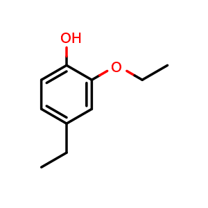 Chemical structure of 2-ethoxy-4-ethylphenol , CAS 103314-71-2, AChemBlock AD296780