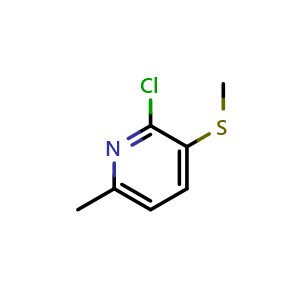 Chemical structure of 2-chloro-6-methyl-3-(methylthio)pyridine , CAS 2921871-58-9, AChemBlock AD296783