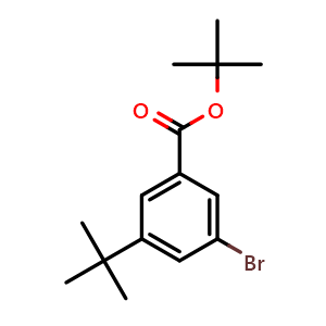 Chemical structure of tert-butyl 3-bromo-5-(tert-butyl)benzoate , CAS 1402890-04-3, AChemBlock AD296791