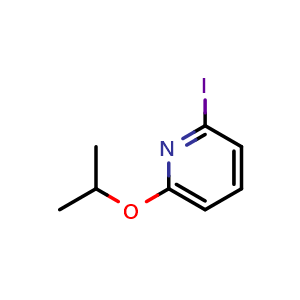 Chemical structure of 2-iodo-6-isopropoxypyridine , CAS 2921872-02-6, AChemBlock AD296797