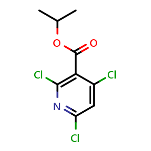 Chemical structure of isopropyl 2,4,6-trichloronicotinate , CAS 2921756-17-2, AChemBlock AD296798