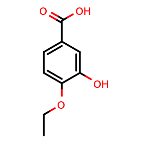Chemical structure of 4-ethoxy-3-hydroxybenzoic acid , CAS 90536-50-8, AChemBlock AD296799