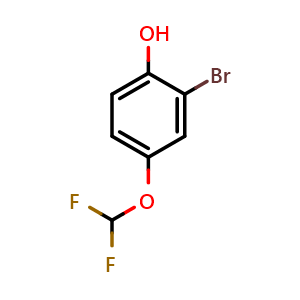Chemical structure of 2-bromo-4-(difluoromethoxy)phenol , CAS 88798-12-3, AChemBlock AD296806