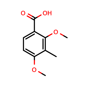 Chemical structure of 2,4-dimethoxy-3-methylbenzoic acid , CAS 81574-49-4, AChemBlock AD296808