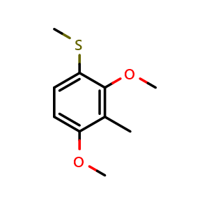 Chemical structure of (2,4-dimethoxy-3-methylphenyl)(methyl)sulfane , CAS 2709929-94-0, AChemBlock AD296809