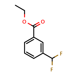 Chemical structure of ethyl 3-(difluoromethyl)benzoate , CAS 1217088-28-2, AChemBlock AD296812