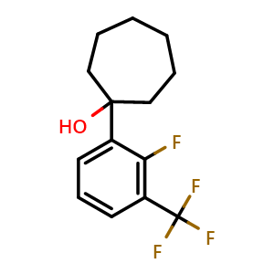 Chemical structure of 1-(2-fluoro-3-(trifluoromethyl)phenyl)cycloheptanol , CAS 2921848-58-8, AChemBlock AD296820