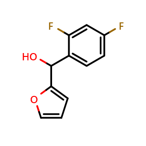 Chemical structure of (2,4-difluorophenyl)(furan-2-yl)methanol , CAS 1250225-95-6, AChemBlock AD296827