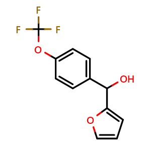 Chemical structure of furan-2-yl(4-(trifluoromethoxy)phenyl)methanol , CAS 1477697-16-7, AChemBlock AD296829