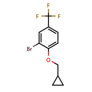 Chemical structure of 2-bromo-1-(cyclopropylmethoxy)-4-(trifluoromethyl)benzene , CAS 1268511-86-9, AChemBlock AD296837