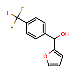 Chemical structure of furan-2-yl(4-(trifluoromethyl)phenyl)methanol , CAS 1245321-32-7, AChemBlock AD296849