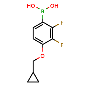 Chemical structure of (4-(cyclopropylmethoxy)-2,3-difluorophenyl)boronic acid , CAS 2173177-02-9, AChemBlock AD296853