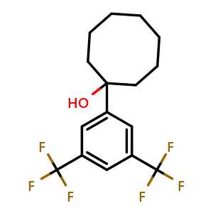 Chemical structure of 1-(3,5-bis(trifluoromethyl)phenyl)cyclooctanol , CAS 2921866-55-7, AChemBlock AD296878